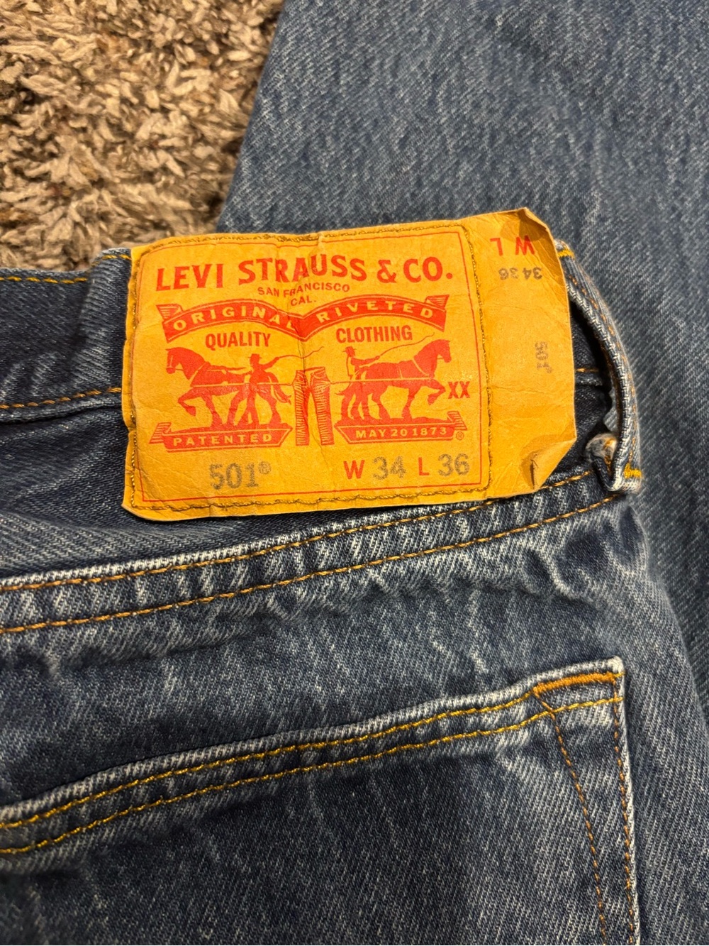 Mens Levi's 501 Straight Leg Jeans